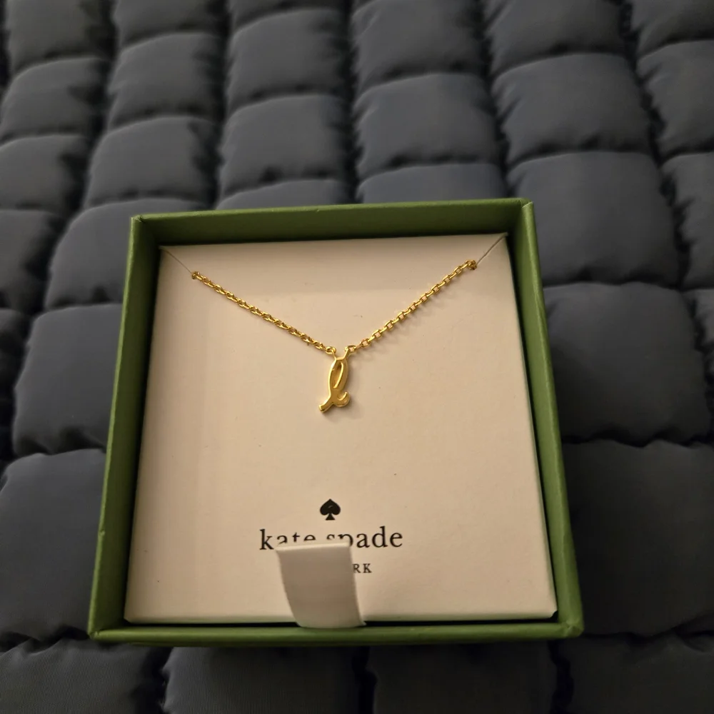 NIB Kate Spade One In A Million Gold Plated Initial Pendant Necklace L New
